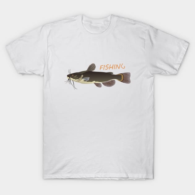Catfish Fishing T-Shirt by NorseTech